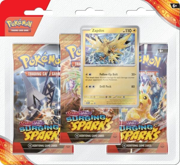 Surging Sparks 3 Pack Blister Zapdos