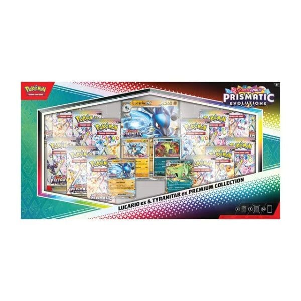 Prismatic Evolutions Lucario EX & Tyranitar EX Premium Collection Box